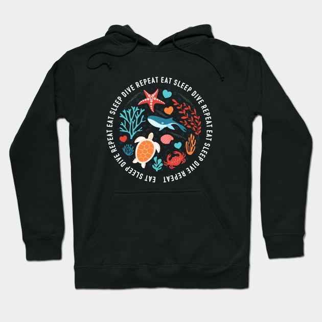 eat sleep scuba dive repeat Hoodie by in leggings